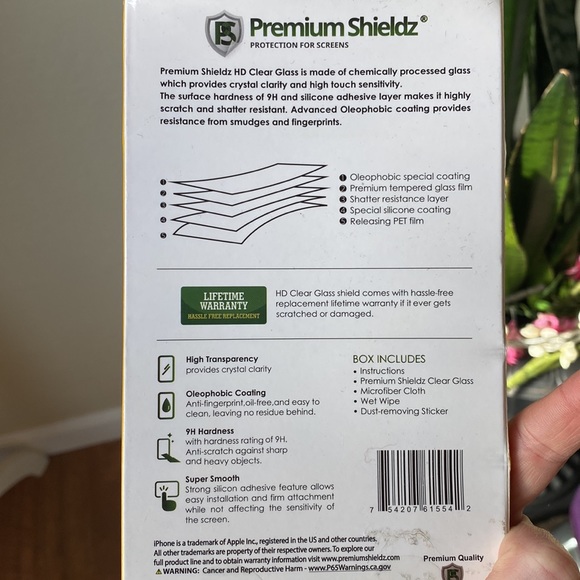 HD clear glass tempered glass screen protector for iPhone X/ XS - Picture 2 of 2